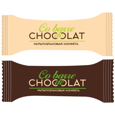 Конфеты Co Barre De Chocolat мультизлаковые с белой и темной кондитерской глазурью