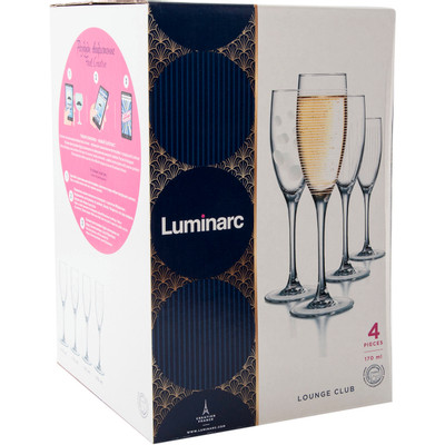 Набор бокалов Luminarc Лаунж клаб для шампанского, 4х170мл