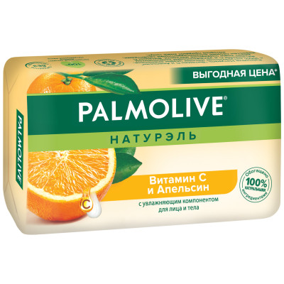 Мыло Palmolive Натурэль туалетное твердое Витамин С и Апельсин для лица и тела, 150 г