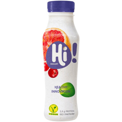 Напиток растительный Hi с брусникой и апельсином на йогуртовой закваске 2%, 270мл