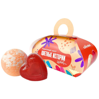Набор подарочный Cafe Mimi Цветные Истории мыло + шар бурлящий, 220г