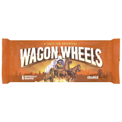 Печенье Wagon Wheels orange с суфле и джемом в глазури с ароматом шоколада, 234г