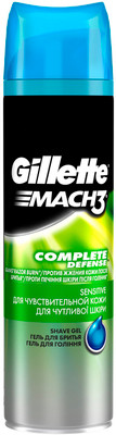 Гель для бритья Gillette Mach3 Complete Defense гипоаллергенный, 200мл