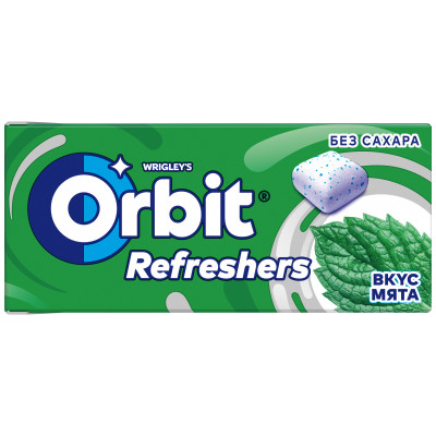 Жевательная резинка Orbit Refreshers мята без сахара, 16г
