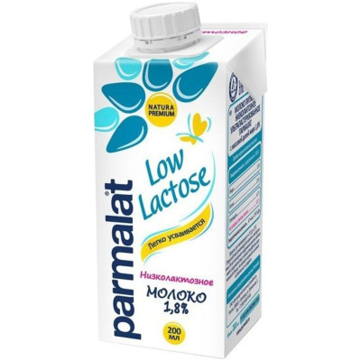 Молоко Parmalat Natura Premium Low Lactose ультрапастеризованное 1.8%, 200мл