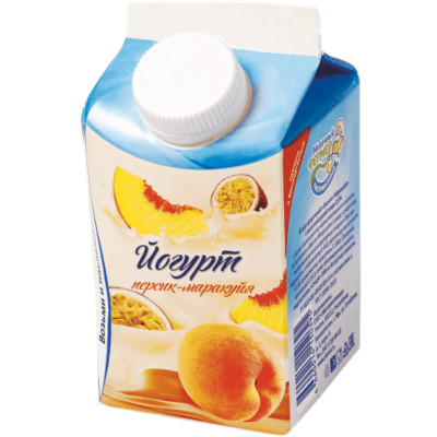 Йогурт Молочный Фермер персик-маракуйя 2.5%, 450мл