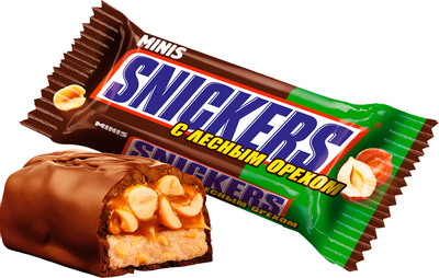 Шоколадный батончик Snickers Minis Лесной орех