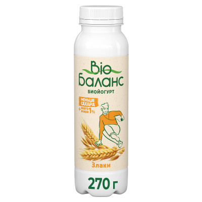 Йогурт Bio Баланс питьевой злаки 1%, 270мл