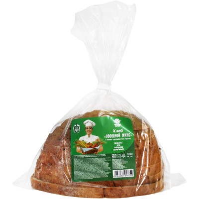 Хлеб Челны-Хлеб Овощной Микс нарезной, 300г