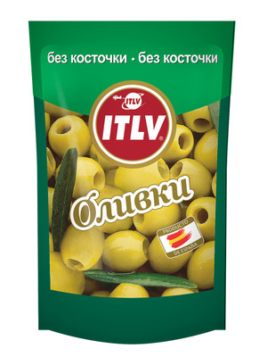 Оливки ITLV зелёные без косточки, 195г