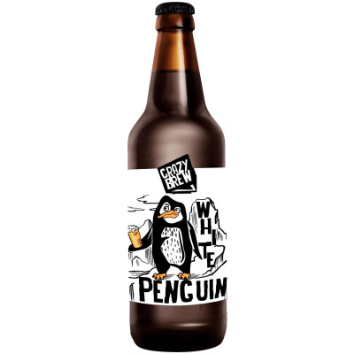 Пиво Crazy Brew Penguin светлое нефильтрованное 5%, 500мл