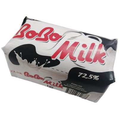 Масло BoBo Milk сливочное Крестьянское 72.5%, 200г