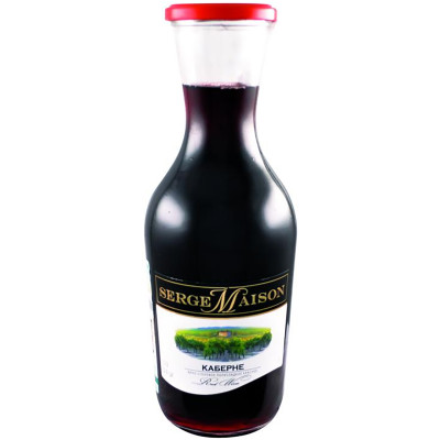 Вино Serge Maison Каберне красное полусладкое 10-12%, 1л