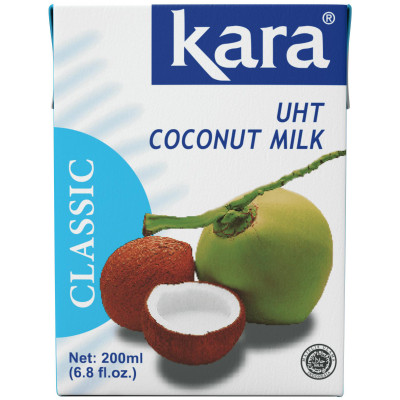 Продукт растительный Kara Coconut Milk на основе мякоти кокосового ореха 17%, 200мл