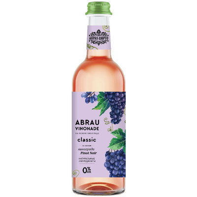 Напиток Абрау-Дюрсо Винонад Pinot Noir безалкогольный сильногазированный, 375мл