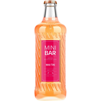 Напиток пивной Mini Bar Май Тай со вкусом и ароматом лимона-лайма-вишни 6%, 400мл