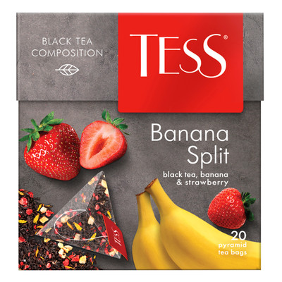 Чай Tess Banana Split чёрный в пирамидках, 20х1.8г