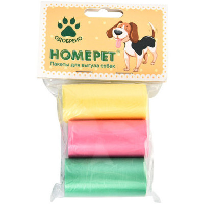 Пакеты Homepet для выгула собак, 3х20шт