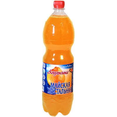 Напиток безалкогольный Майская хрустальная апельсин газированный, 1.5л
