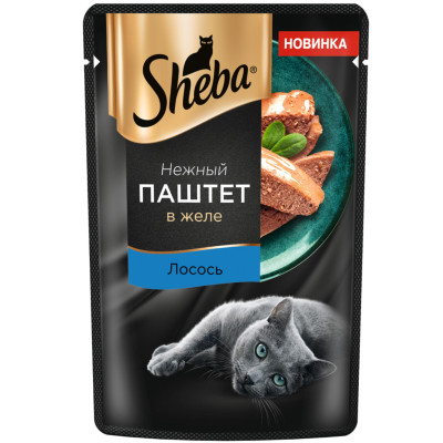 Влажный корм Sheba для кошек паштет с лососем, 75г
