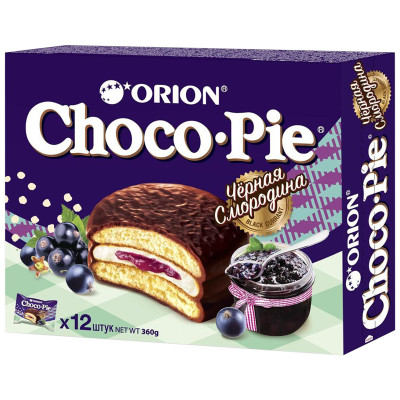 Пирожное Orion Choco Pie чёрная смородина, 12x30г