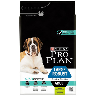 Корм сухой Pro Plan Robust ягнёнок для собак крупных пород с чувствитвительным пищеварением, 3кг