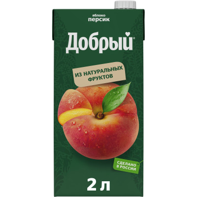 Напиток сокосодержащий Добрый яблоко-персик, 2л