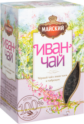 Чай Майский Иван-чай чёрный с чабрецом листовой, 75г