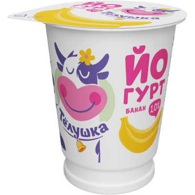 Йогурт Телушка со вкусом банана 1%, 300г