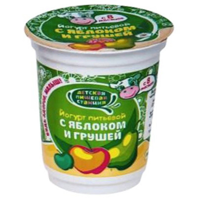 Йогурт Детская пищевая станция с яблоком и грушей 2.8%, 200г