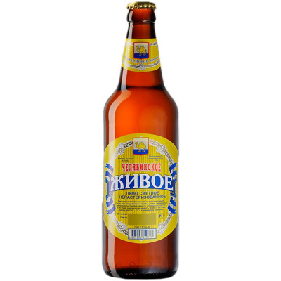 Пиво Челябинское Живое светлое фильтрованное 4%, 450мл