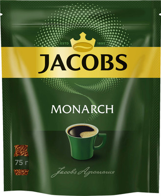Кофе Jacobs Monarch натуральный растворимый сублимированный, 75г
