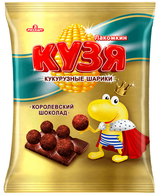 Шарики Кузя Лакомкин кукурузные с шоколадом, 100г