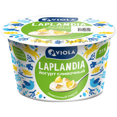 Йогурт Viola Laplandia Сливочный Лимонный Пирог с наполнителем 7.1%, 180г