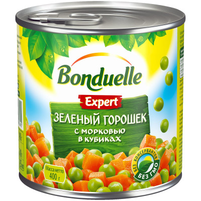 Горошек Bonduelle Expert зелёный с морковью, 400г