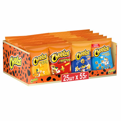 Чипсы Cheetos Микс вкусов, 25 шт по, 55г