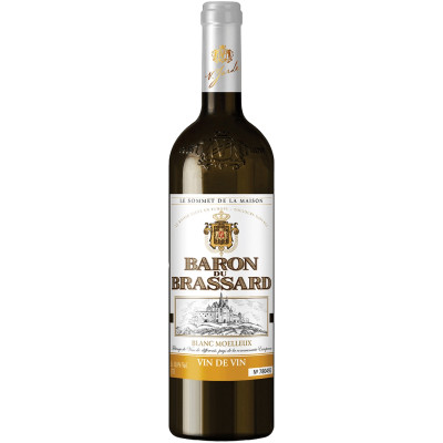 Вино Baron du Brassard белое полусладкое 10%, 750мл
