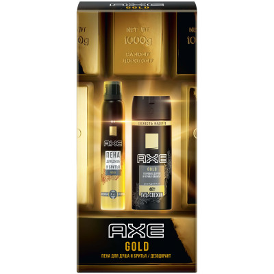 Подарочный набор Axe Gold пена для душа и бритья и дезодорант, 350мл