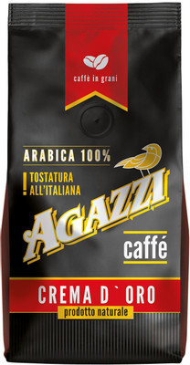 Кофе Agazzi Crema Doro жареный в зёрнах, 200г