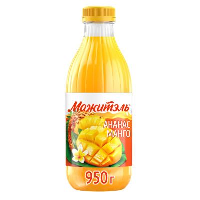 Напиток молочно-соковый Мажитэль Ананас-Манго 0.05%, 950мл