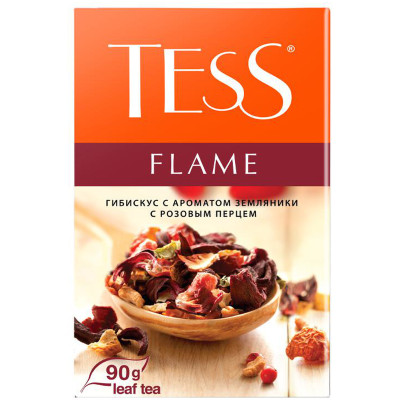 Чай Tess Flame с земляникой и розовым перцем, 90г
