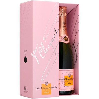 Вино игристое Veuve Clicquot Понсадин Розе розовое брют 12.5% в подарочной упаковке, 750мл