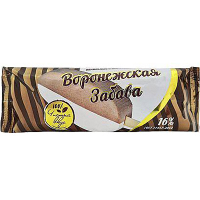 Пломбир Воронежская Забава ванильный и шоколадный 16%, 60г