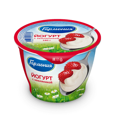 Йогурт Гармония с земляникой 2.7%, 180г
