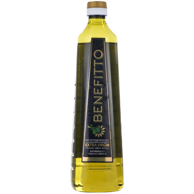Масло подсолнечное Benefitto с добавлением оливкового, 800мл
