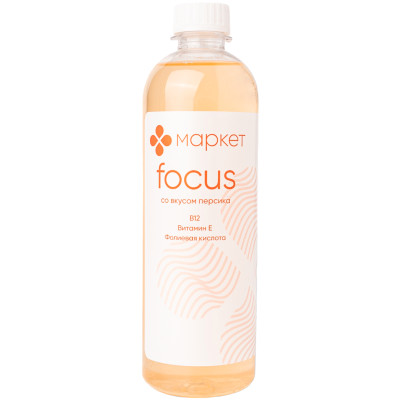 Напиток Focus со вкусом персика витаминизированный негазированный Маркет, 500мл