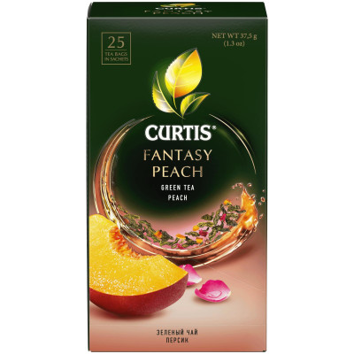 Чай Curtis Fantasy Peach зеленый с добавками, 25x1.5г