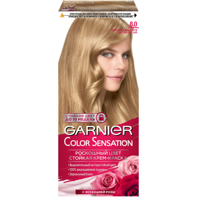 Крем-краска для волос Garnier Color Sensation переливающийся светло-русый 8.0