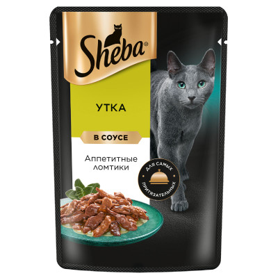 Влажный корм Sheba для кошек Ломтики в соусе с уткой, 75г