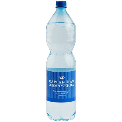 Вода Карельская Жемчужина+ артезианская природная питьевая газированная, 1.5л